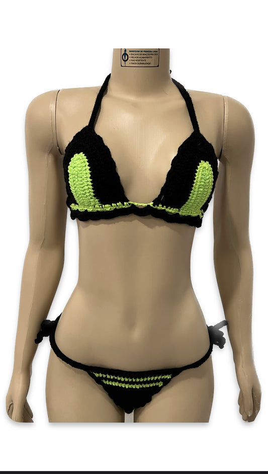 V Cut Crochet Bikini